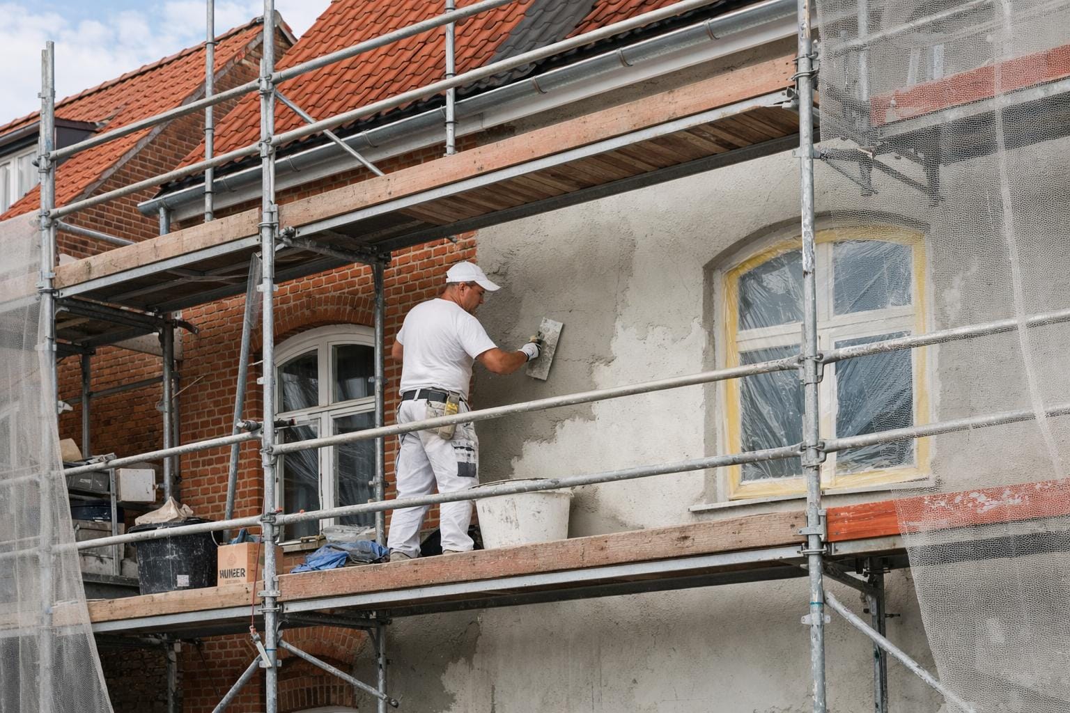 Professionel facaderenovering i gang