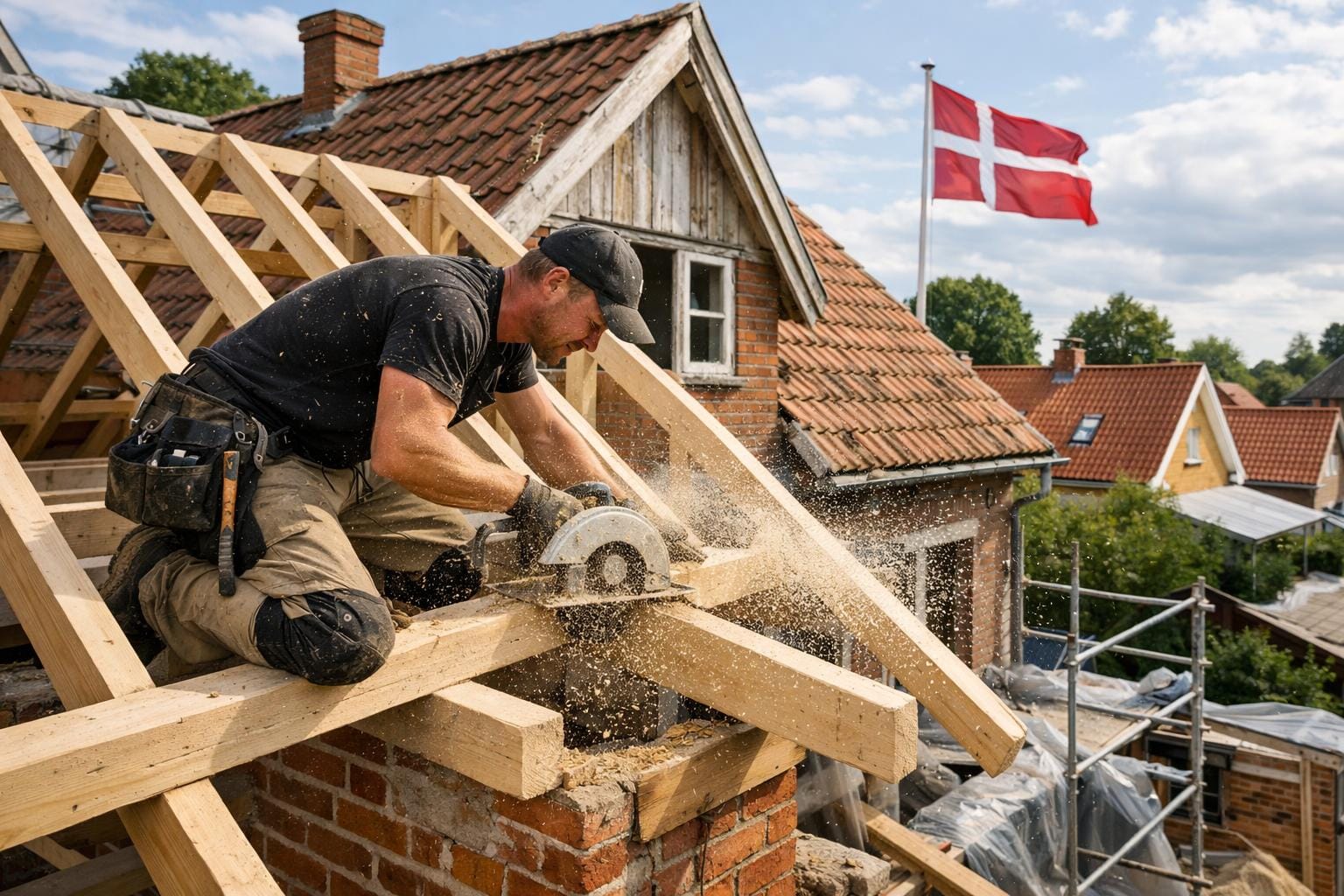 Professionel tømrer klar til at hjælpe med dit projekt