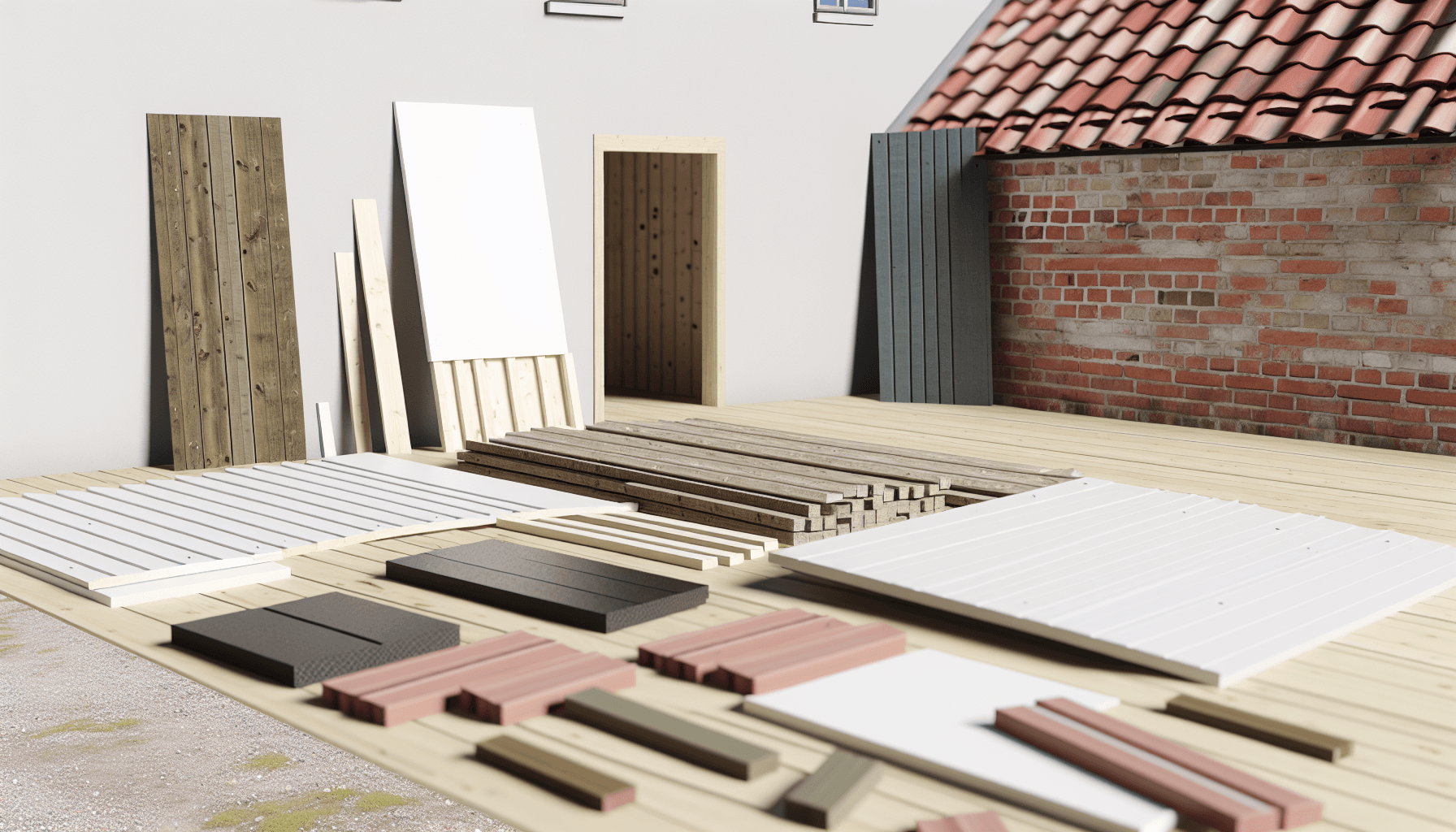 Forskellige byggematerialer til anneks