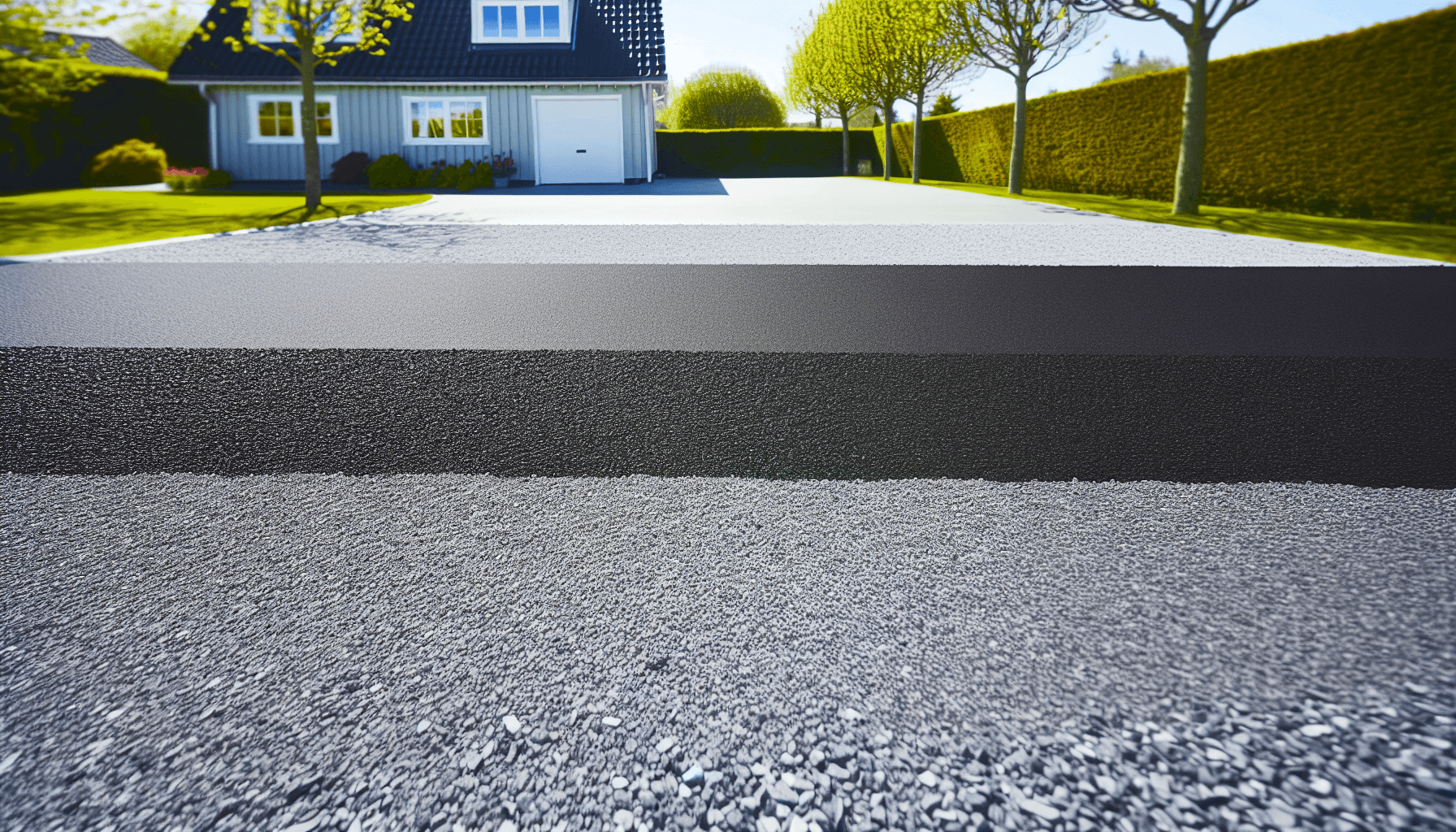 Sammenligning af forskellige asfalttyper på samme indkørsel