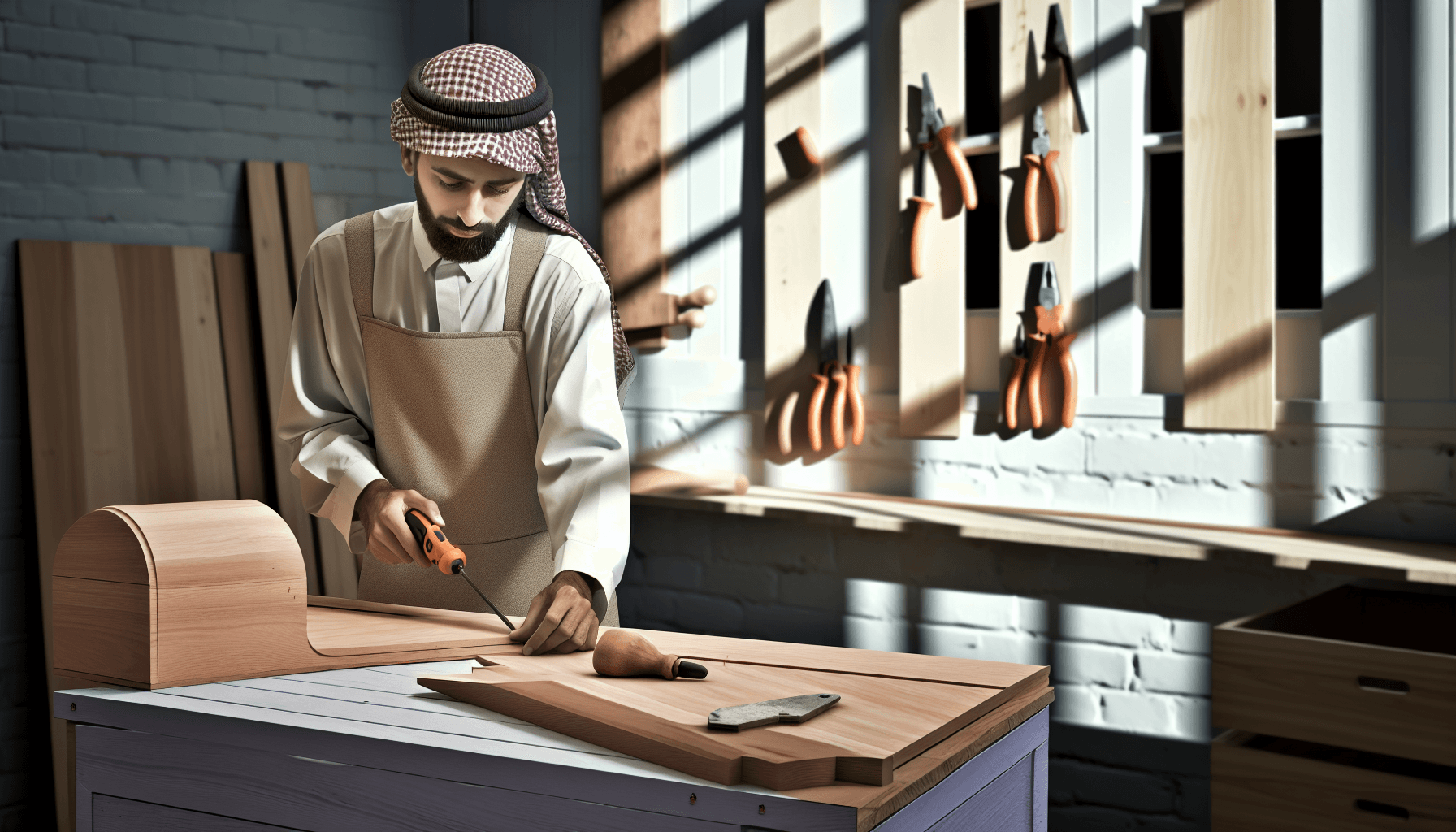 Professionel dansk tømrer arbejder præcist med moderne værktøj