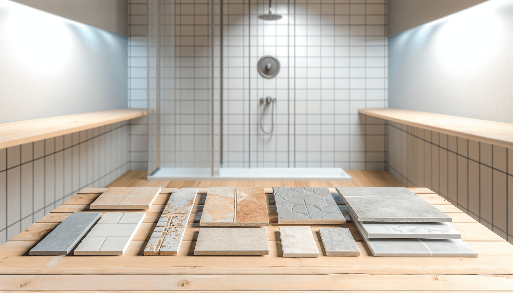 Sammenligning af forskellige bruseniche materialer på træbord