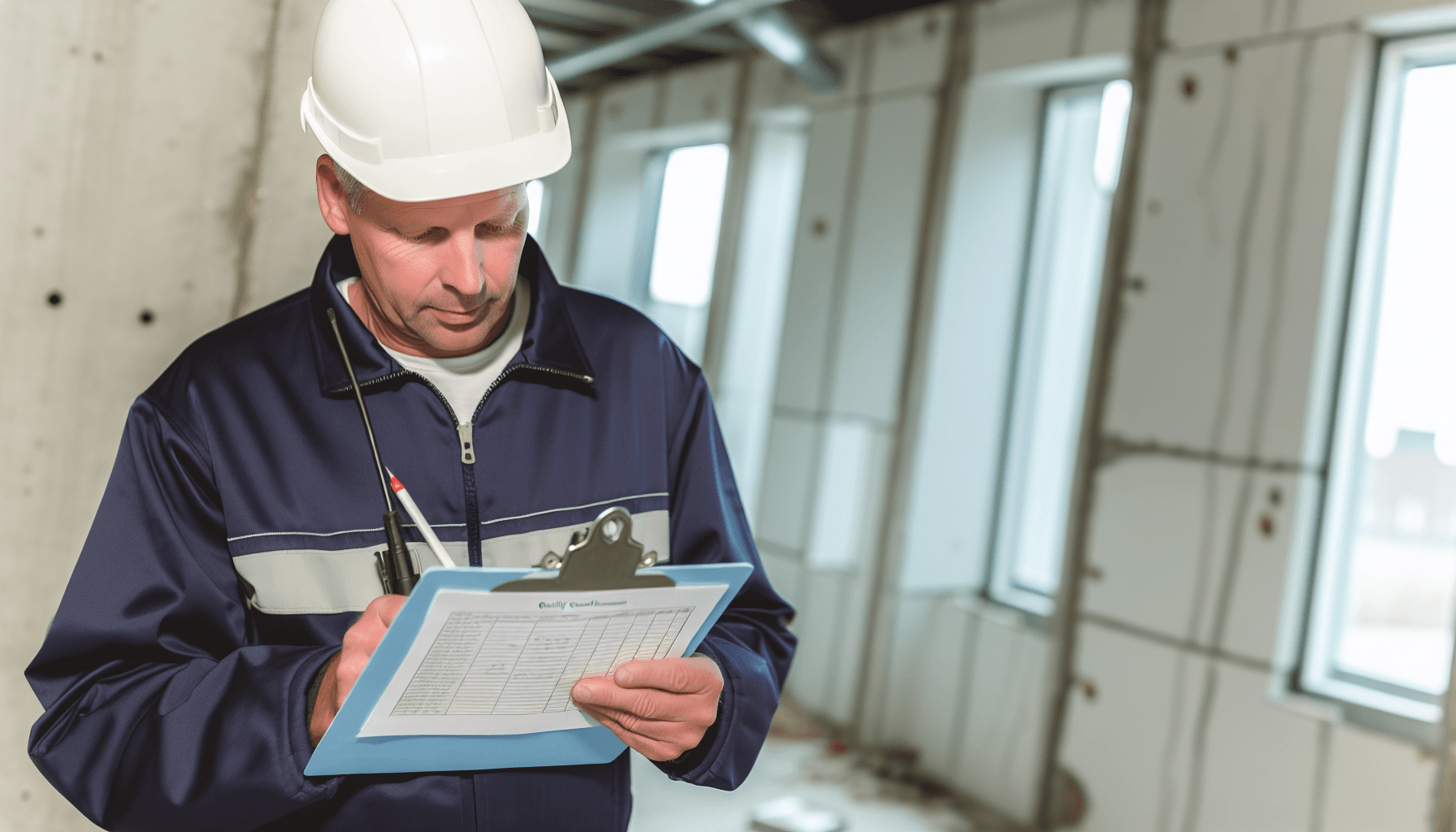 Kvalitetskontrol på byggeplads