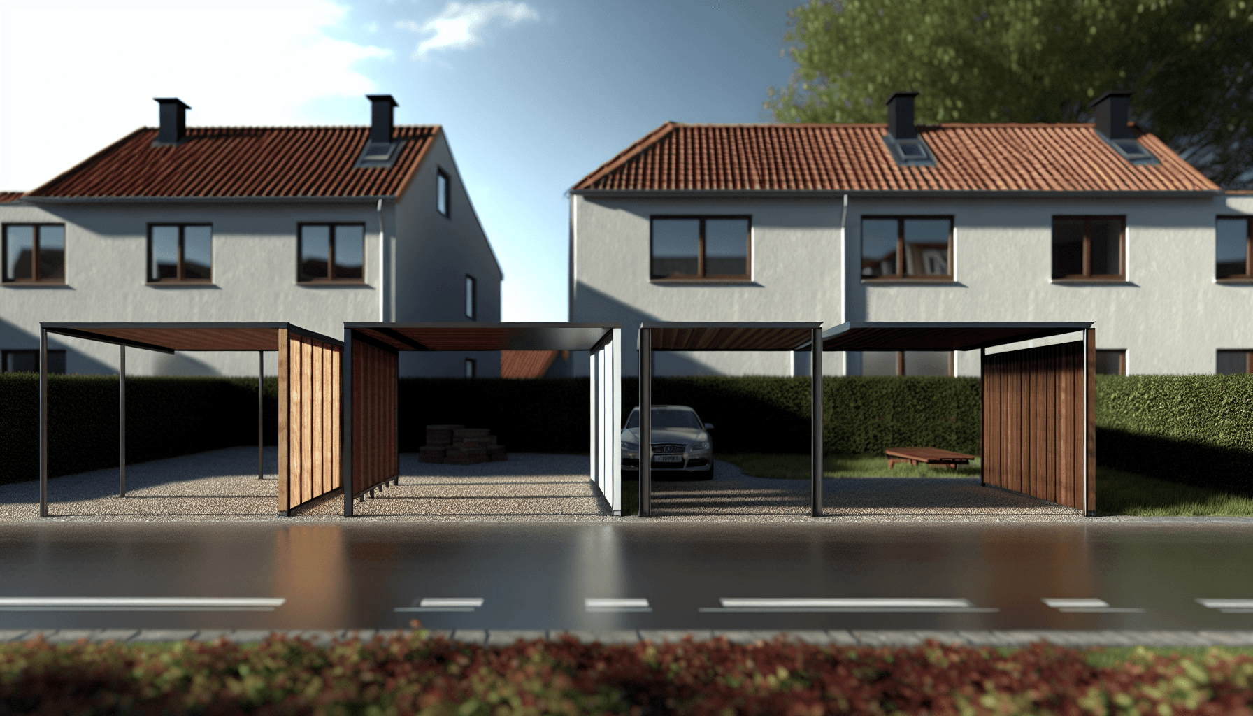 Sammenligning af tre carport-materialer