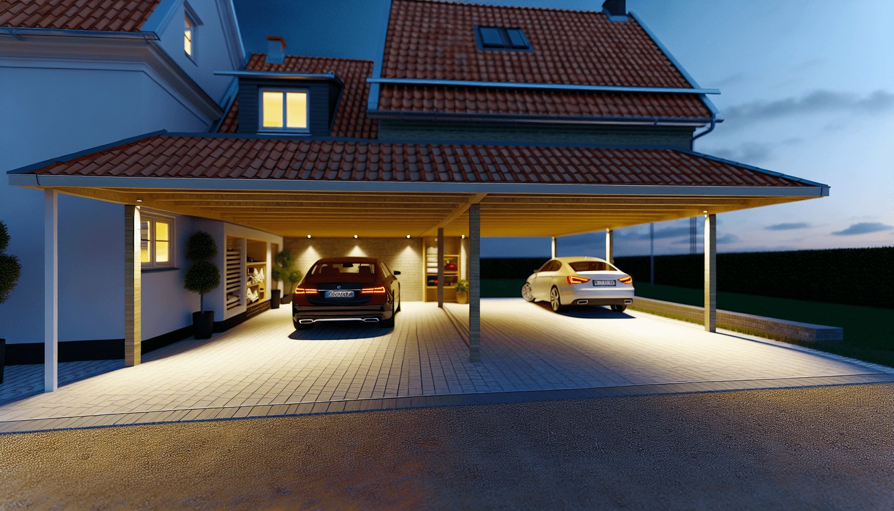 Luksuriøs stor dobbelt-carport