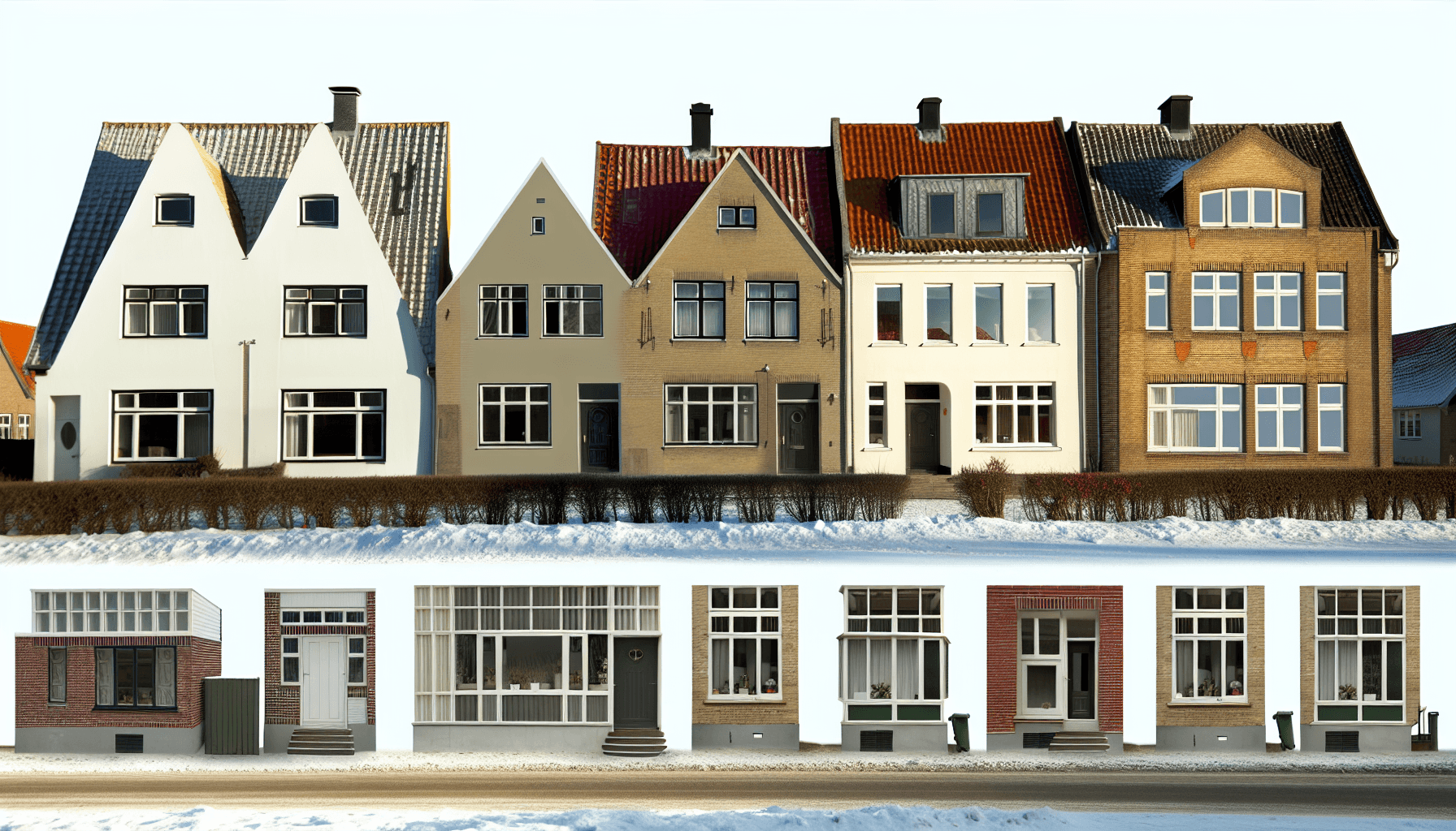 Forskellige danske hustyper der skal isoleres