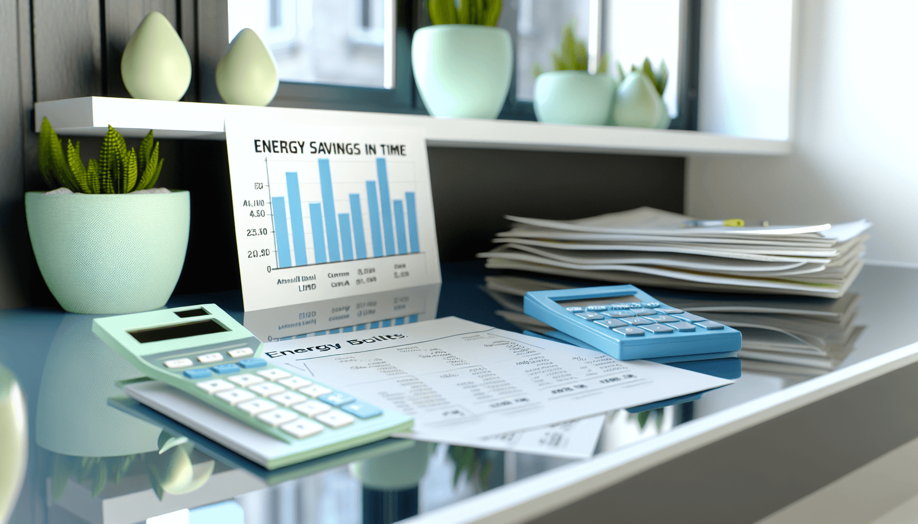 Graf der viser energibesparelser over tid