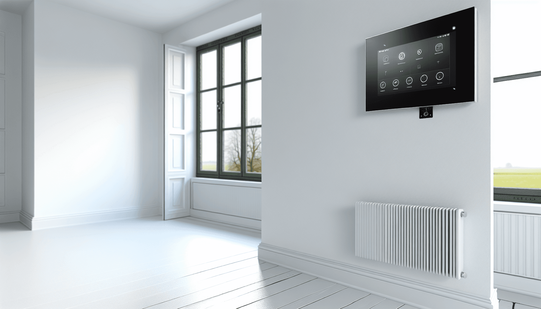 Smart home kontrol panel på væg