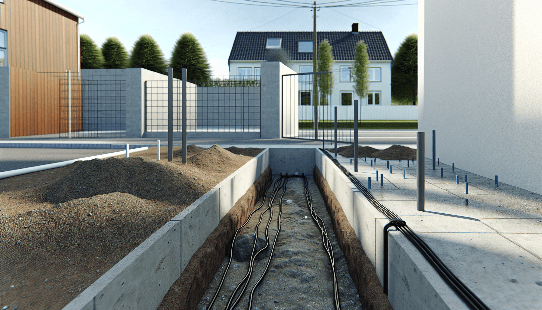 Fundament og installation af elektrisk port