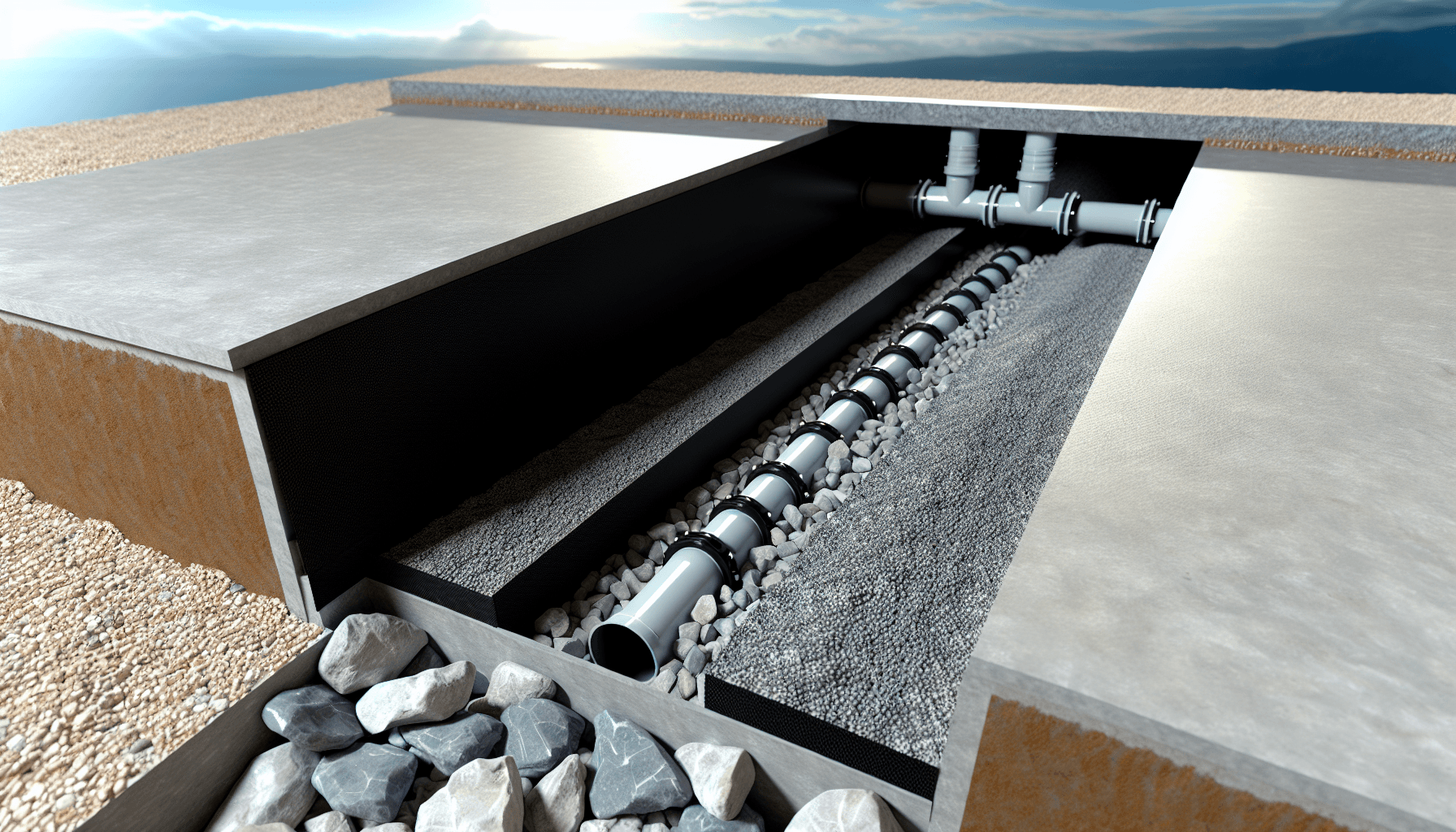 Moderne faskinesystem med drænrør