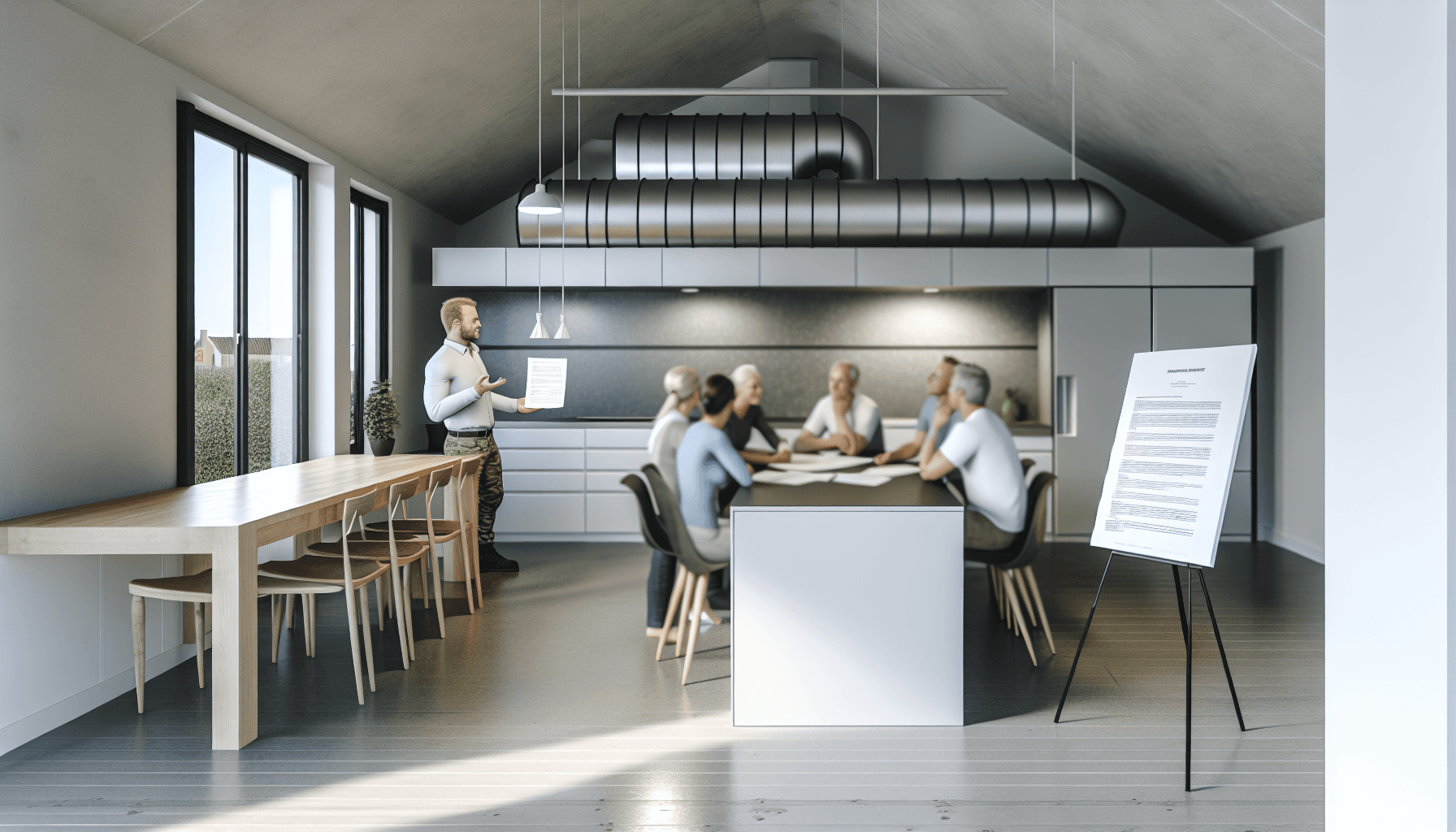 Håndværker præsenterer tilbud