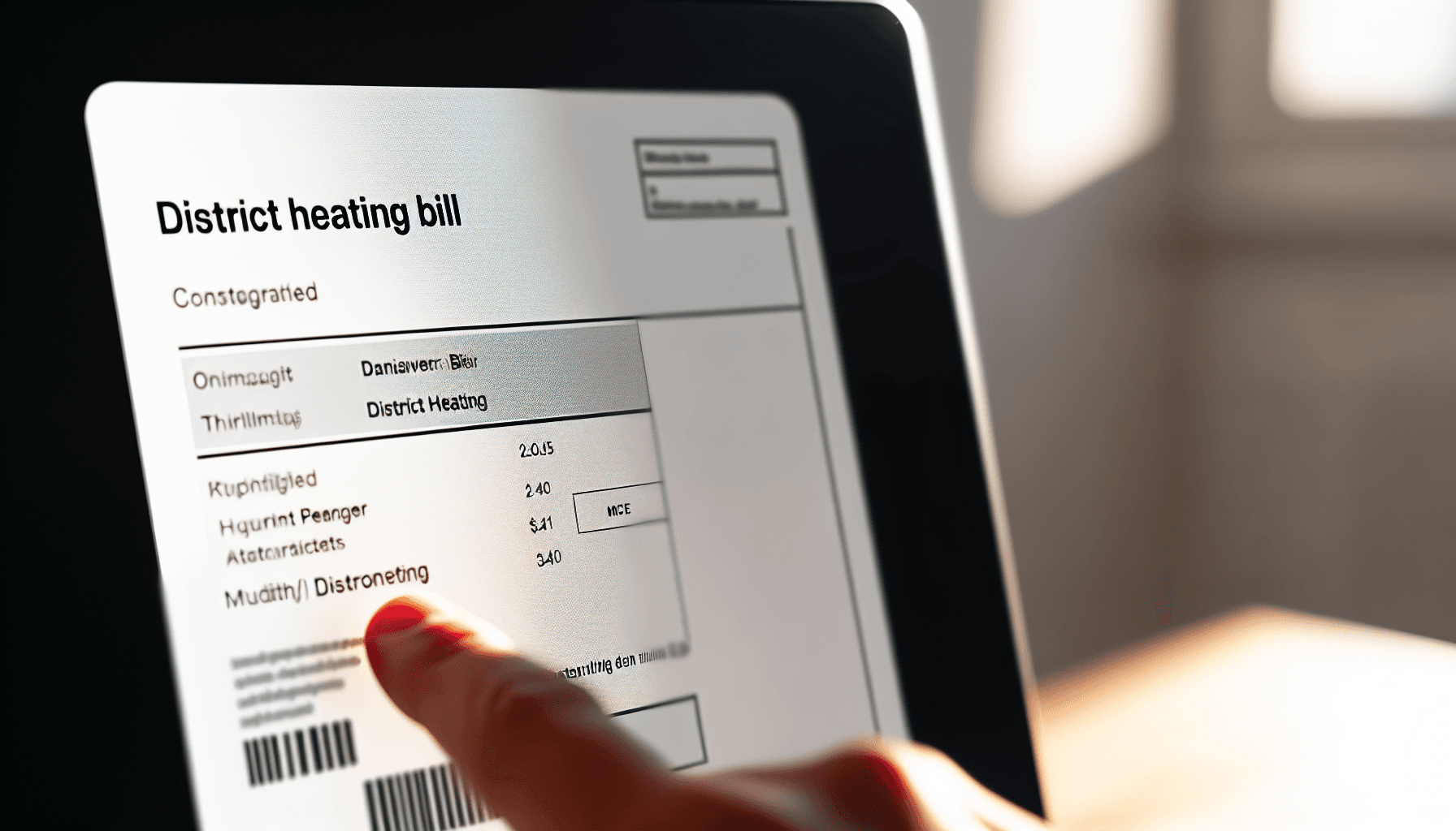 Fjernvarme priser på et dashboard eller regnskab