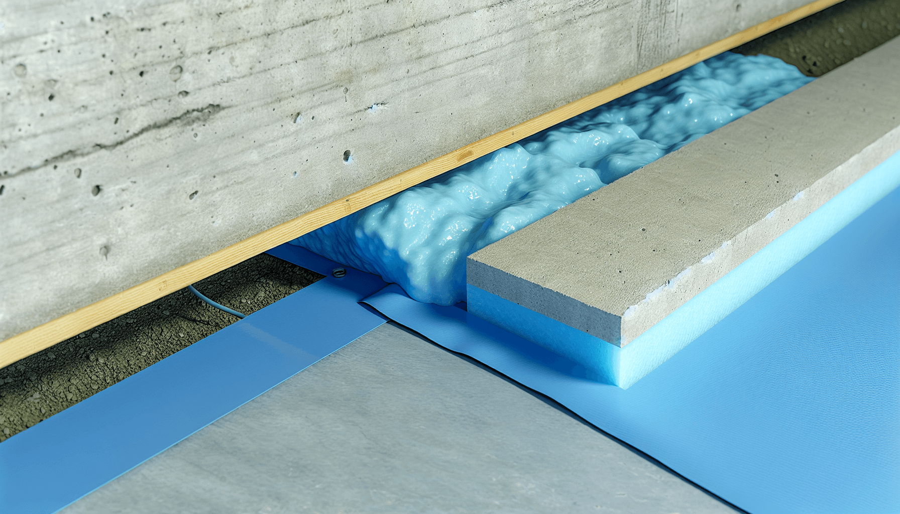 Detalje af fundamentisolering under installation