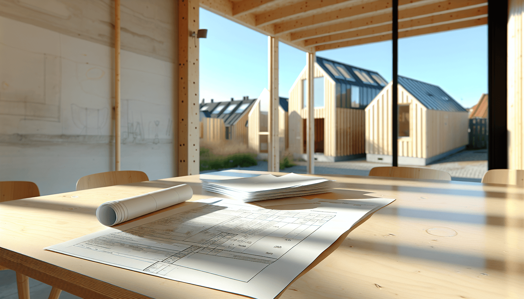 Byggetegninger og tilladelsesdokumenter på byggeplads
