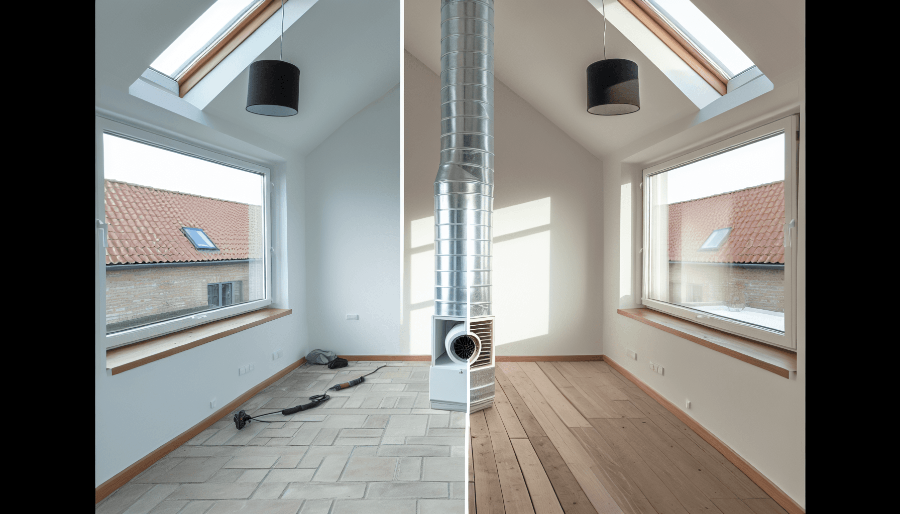 Før og efter sammenligning af ventilationseffektivitet