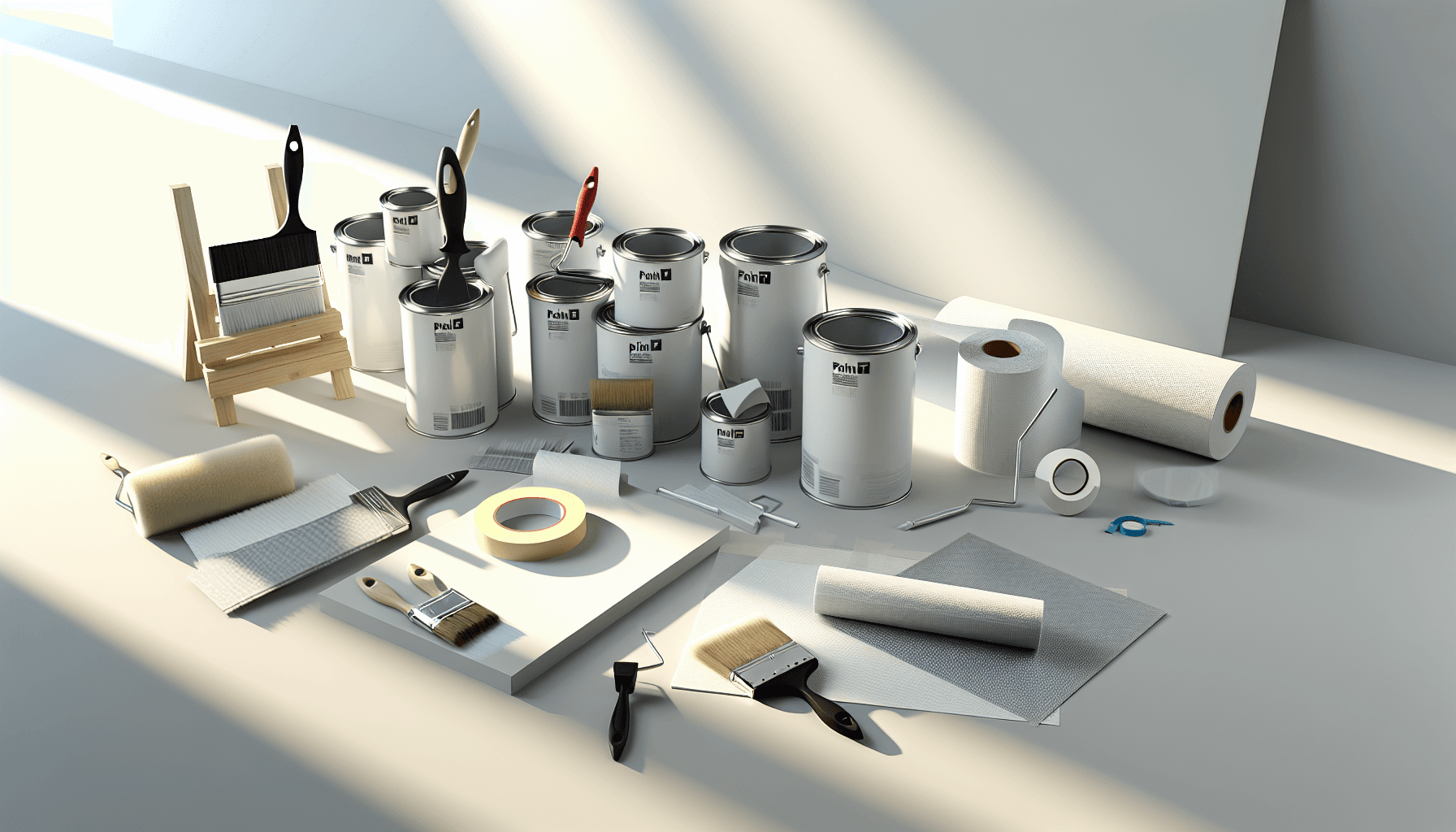 Værktøj og materialer til indvendig maling
