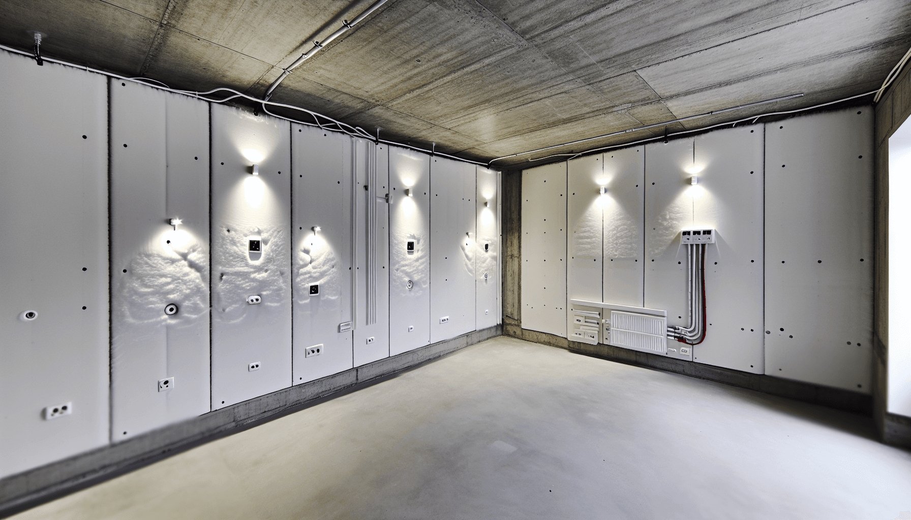 Kælder med ny isolering og el-installation