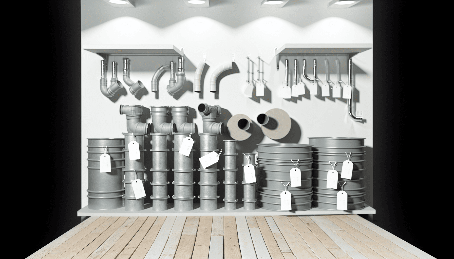 Moderne kloak-materialer og rør udstillet