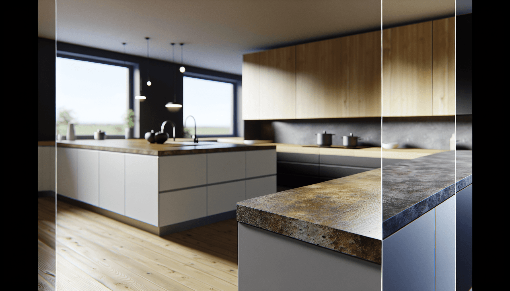 Prissammenligning chart med forskellige bordpladematerialer