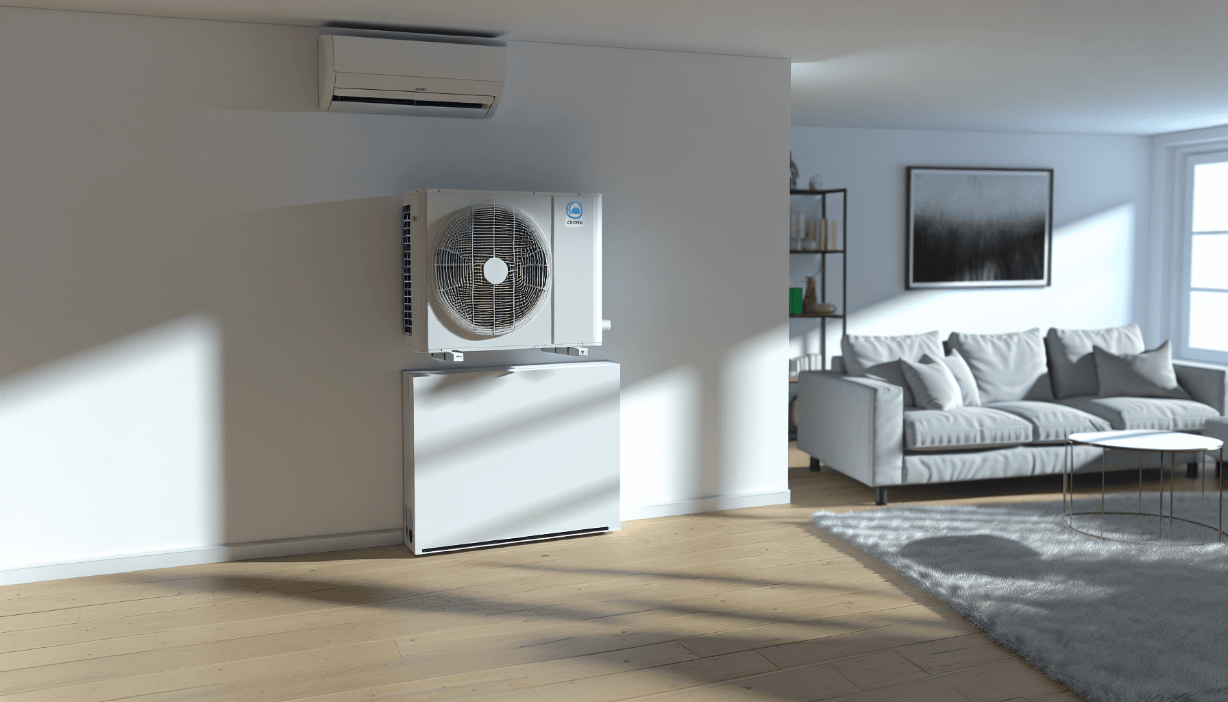 Moderne luft til luft enhed i dansk stue