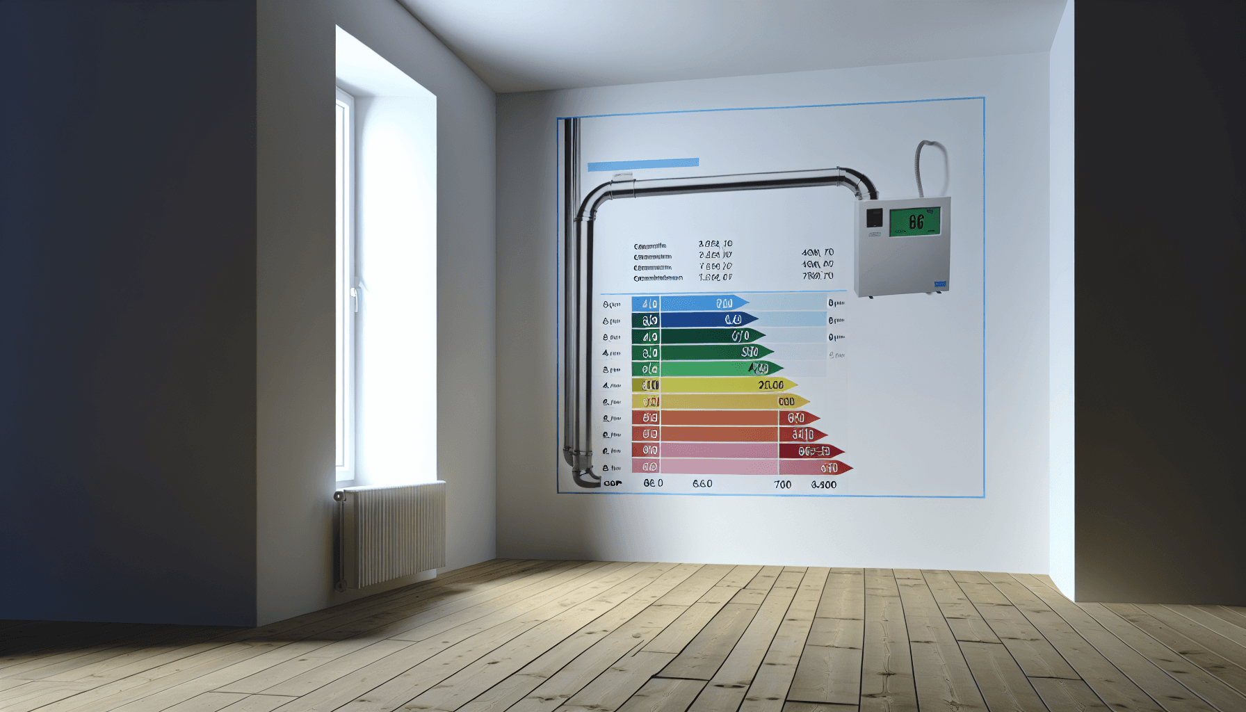 Energimærke og effektivitetsgraf for varmepumper