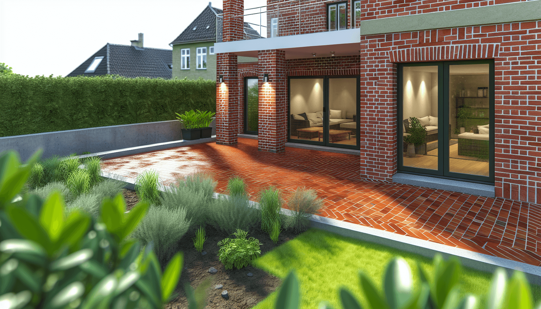 Færdigt murarbejde på terrasse