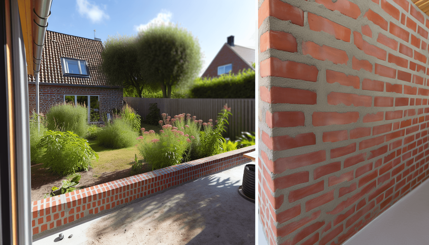 Færdigt murerarbejde viser høj kvalitet og finish