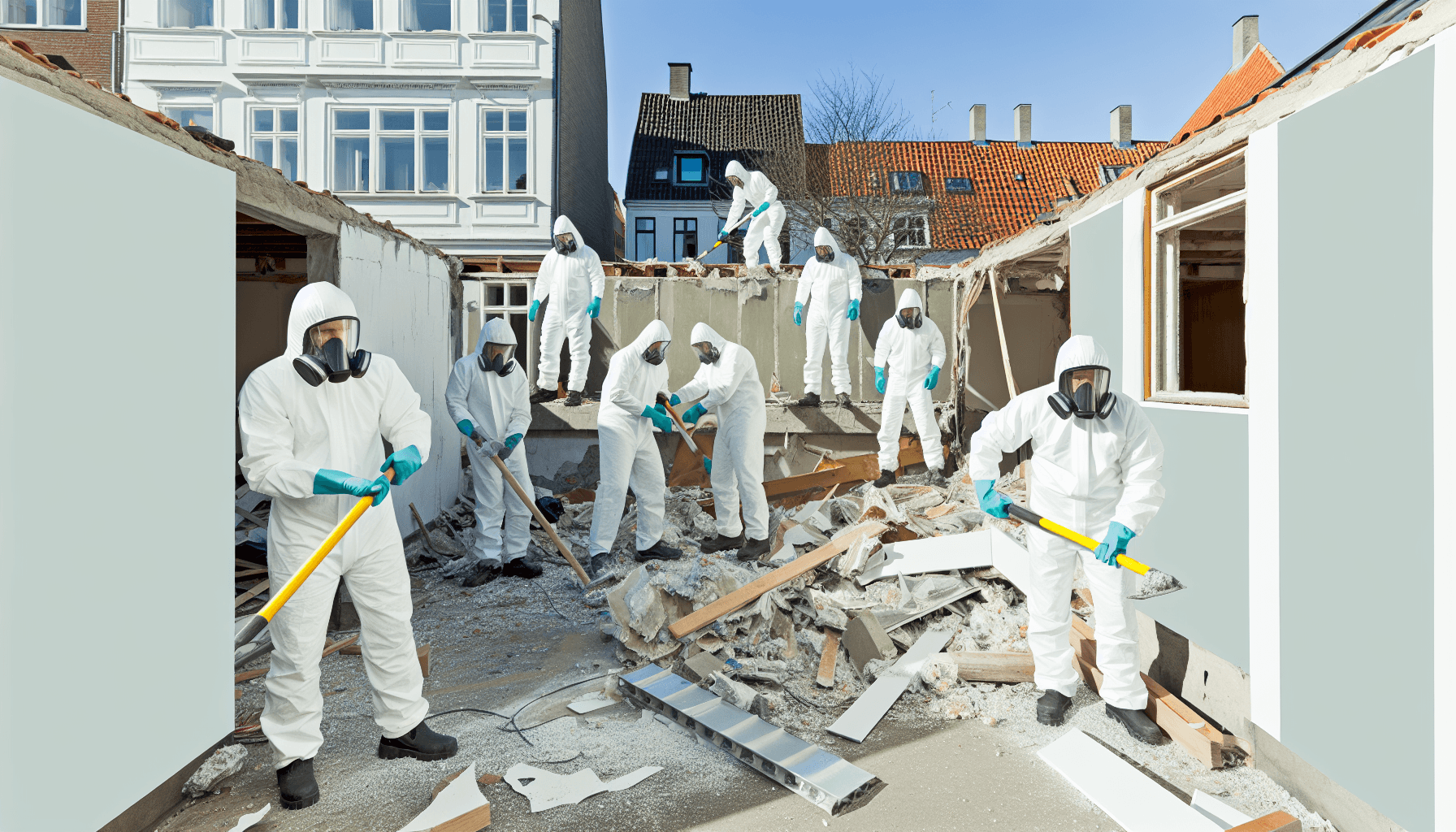 Asbest sanering under nedrivning af ældre dansk hus