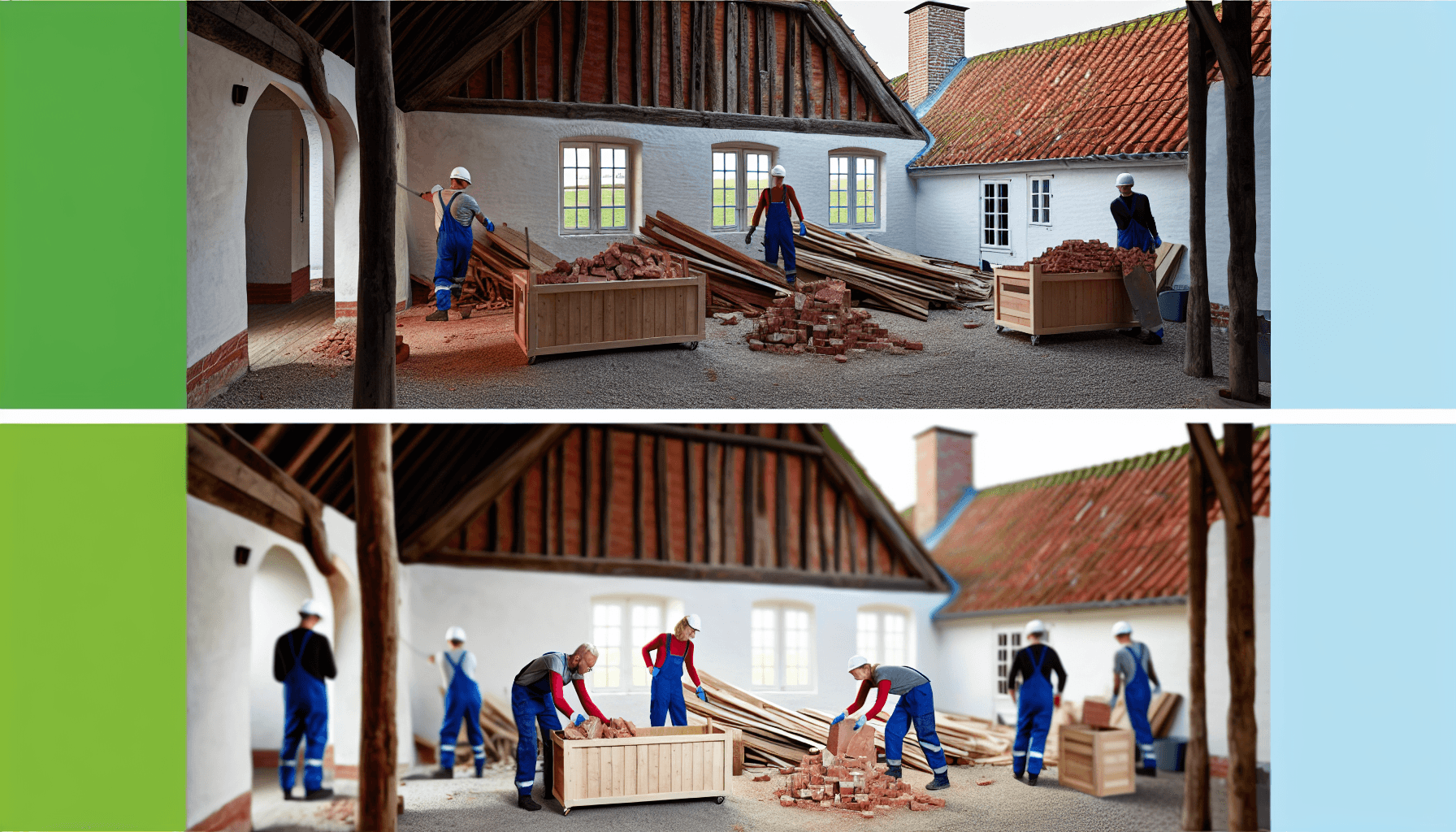 Selektiv nedrivning med genanvendelse af materialer