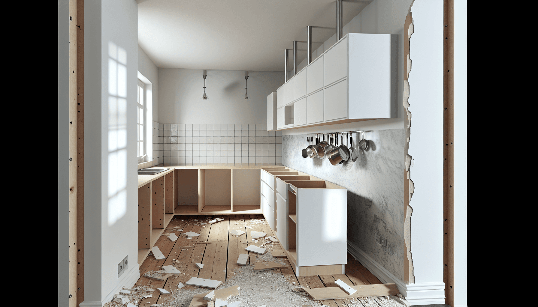 Systematisk nedrivning af køkkenelementer