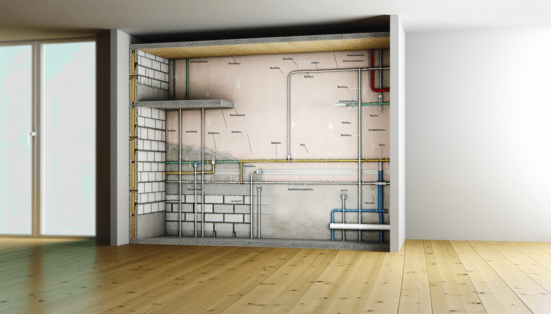 Forskellige vægtyper før nedrivning i dansk bolig