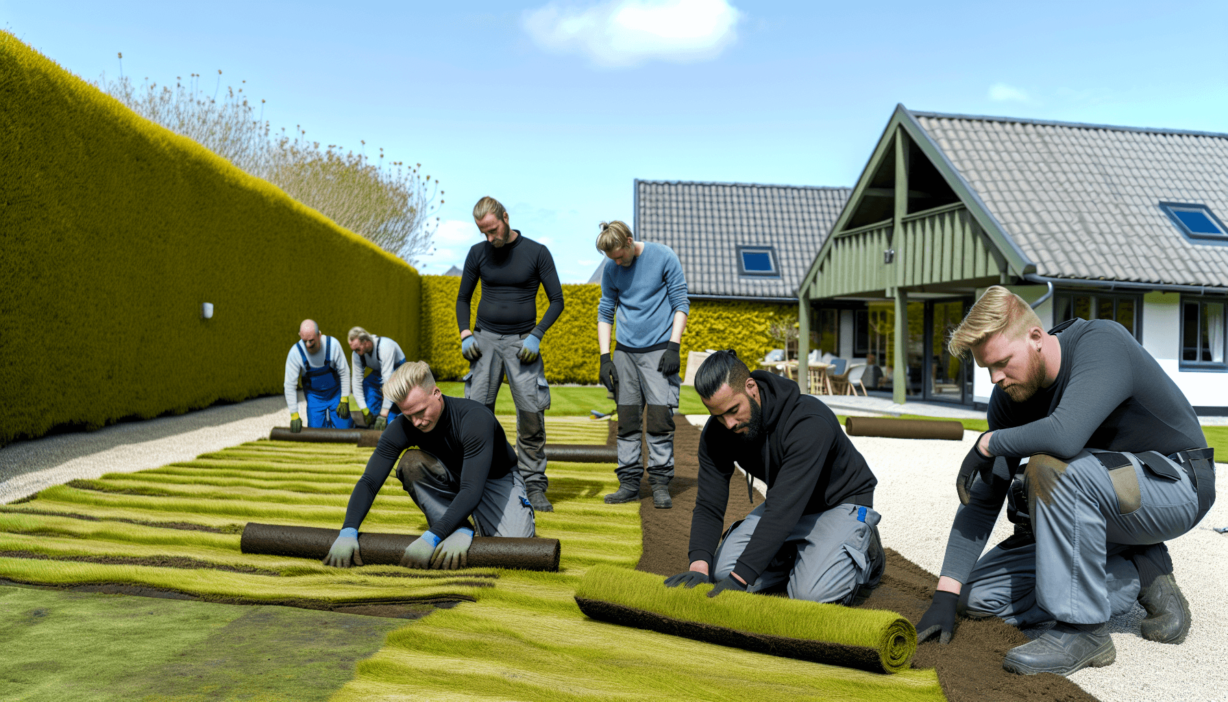 Professionel installation af rullegræs i dansk have