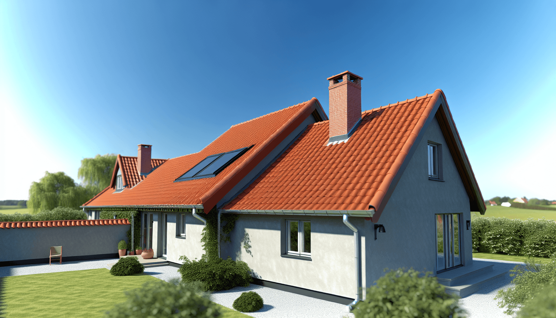 Færdigt smukt tag på dansk hus