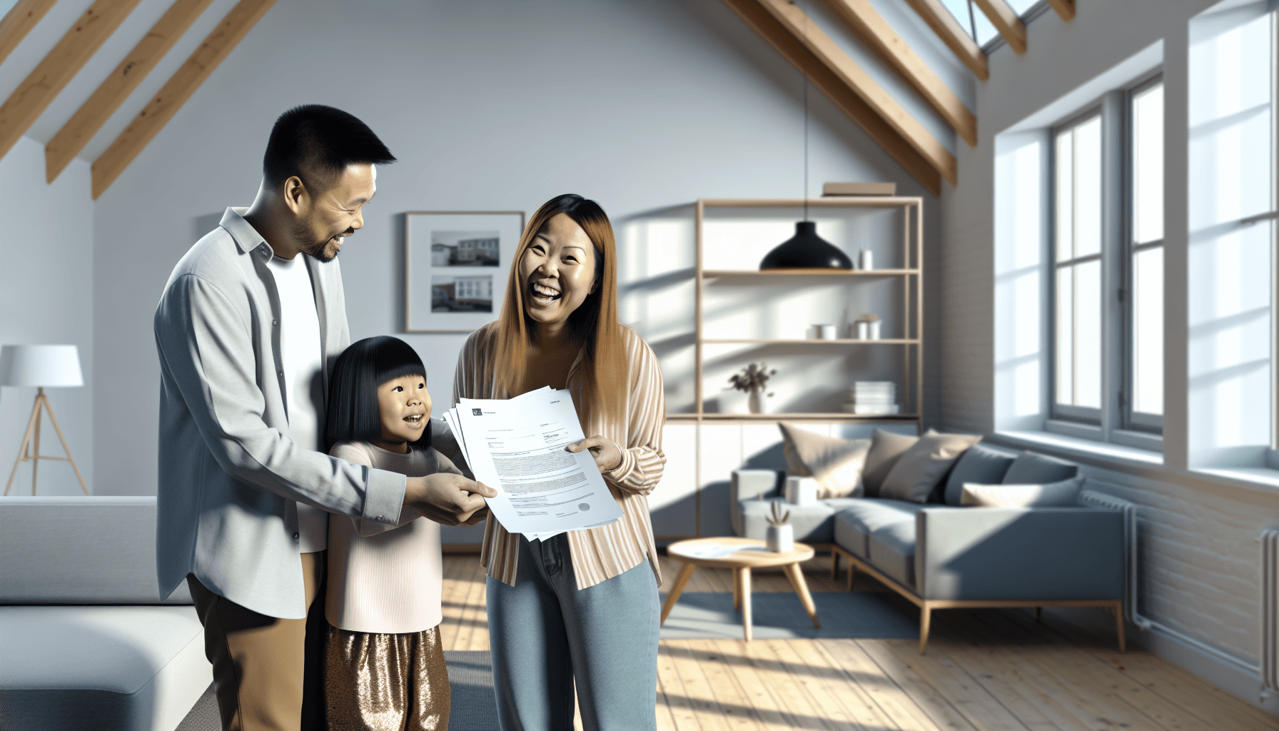 Familie modtager tilskudsdokumenter