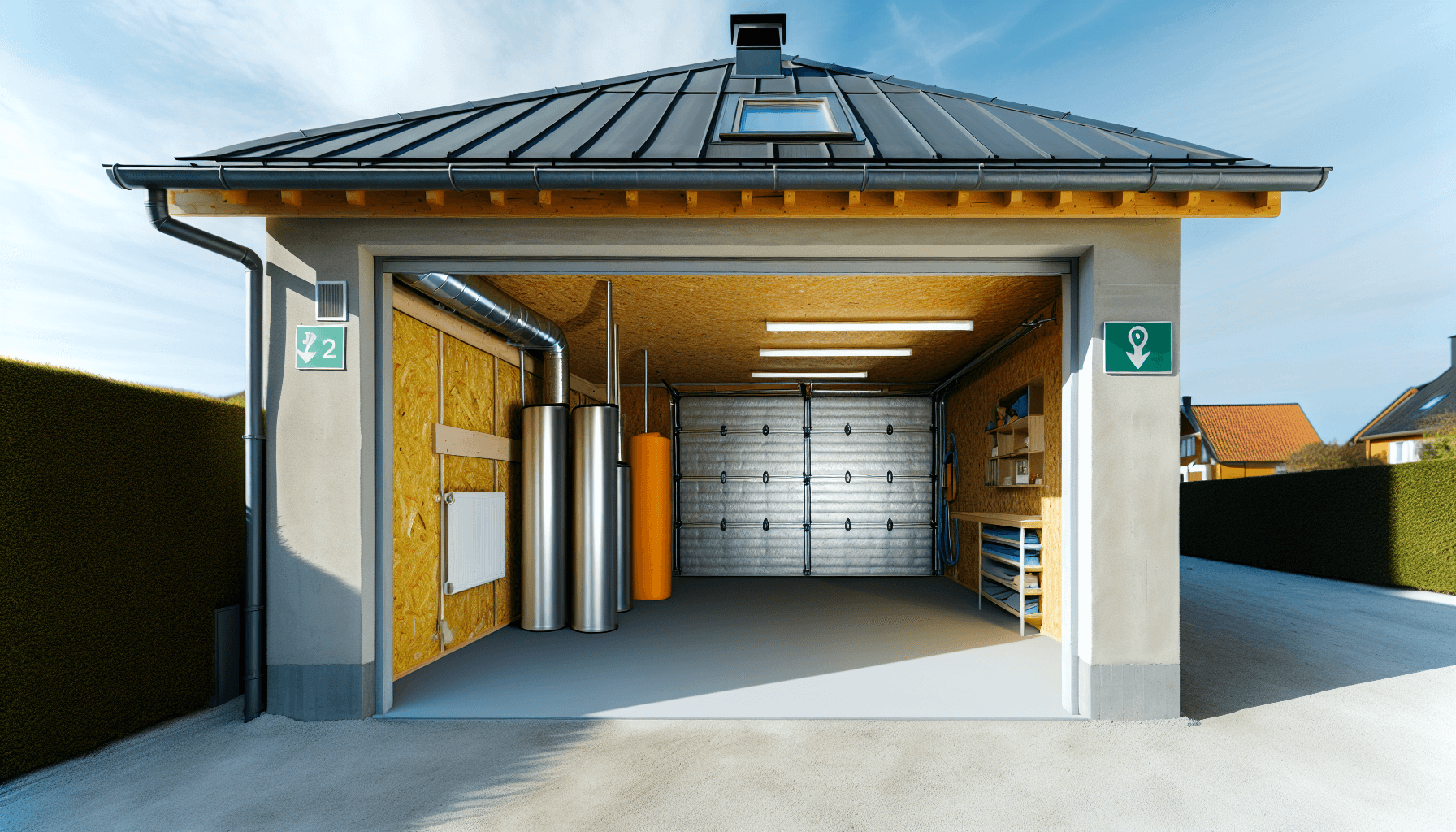 Energioptimeret garage med isolering og ventilation