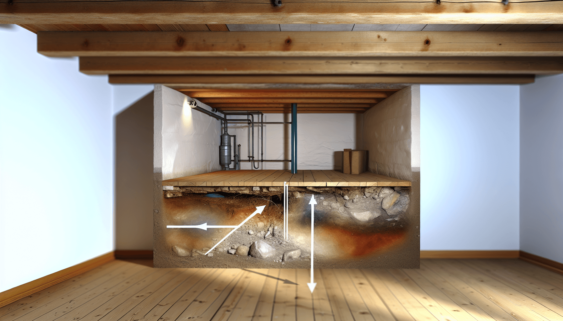 Dansk hus med kælder og synlige adgangsveje for radon