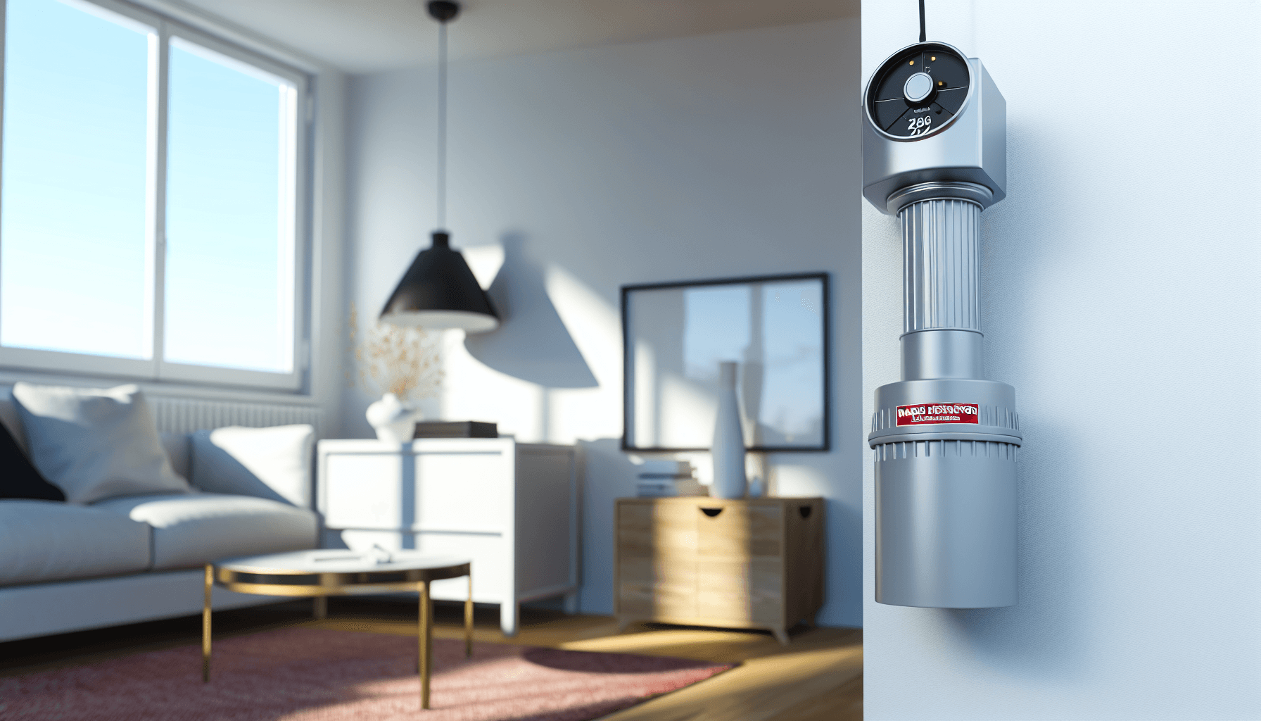 Professionel radon måler placeret korrekt i dansk kælder