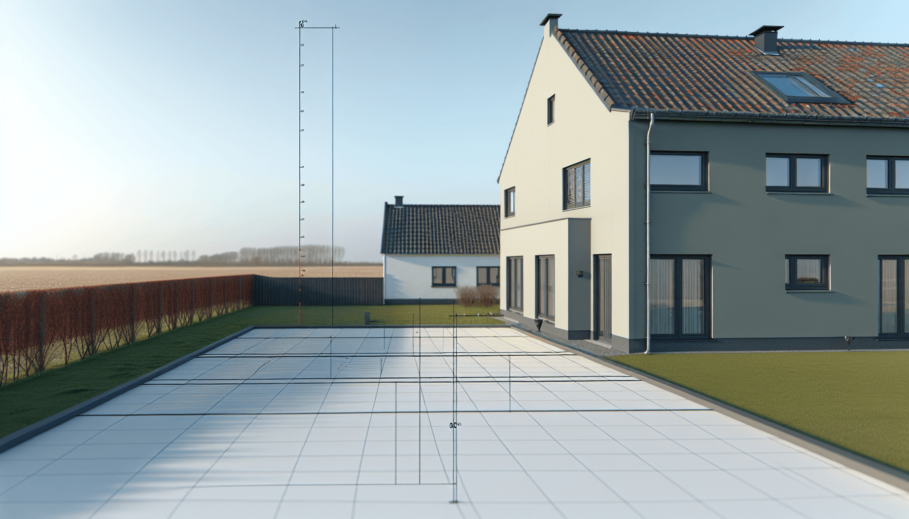 Teknisk tegning der viser skelafstandsmål