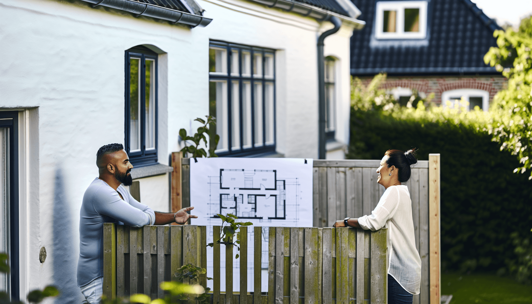 Naboer diskuterer tilbygningsprojekt over havestakken