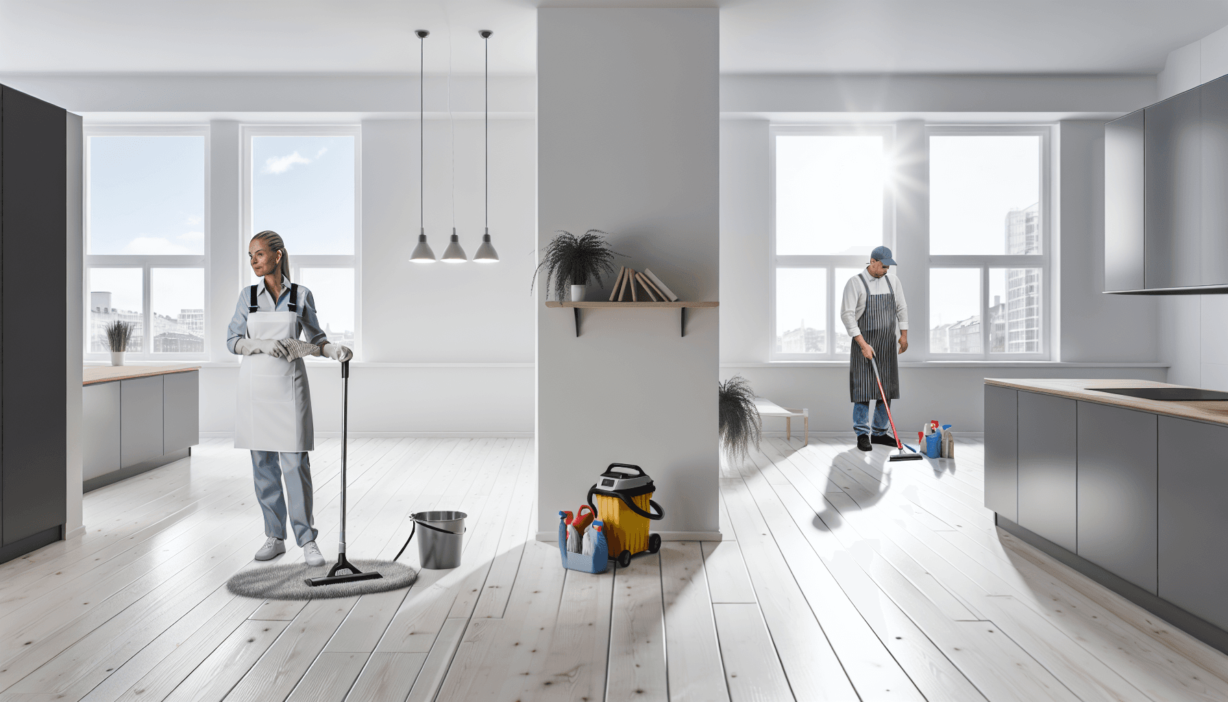 Håndværker vurderer tilstanden af meget tilsmudsede fliser