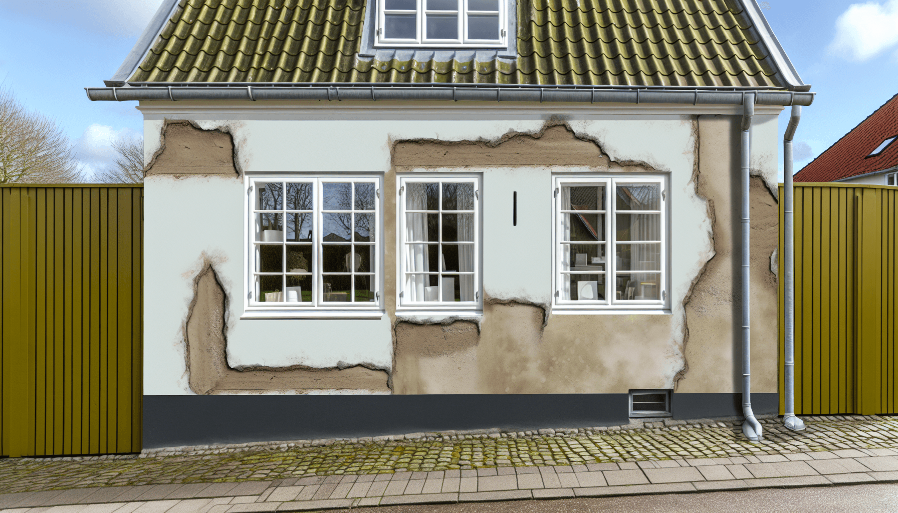 Forskellige typer sokkelrevner på dansk hus