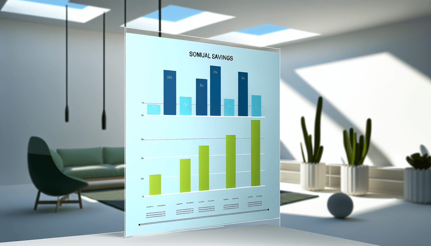 Graf der viser solcelle besparelser over tid