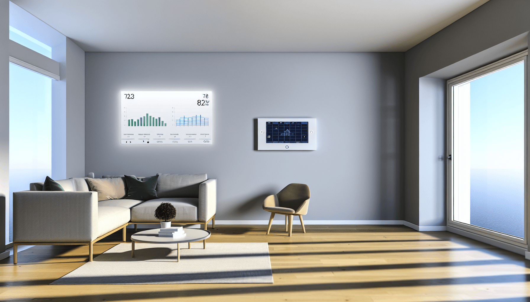 Smart home kontrolpanel med solcelledata