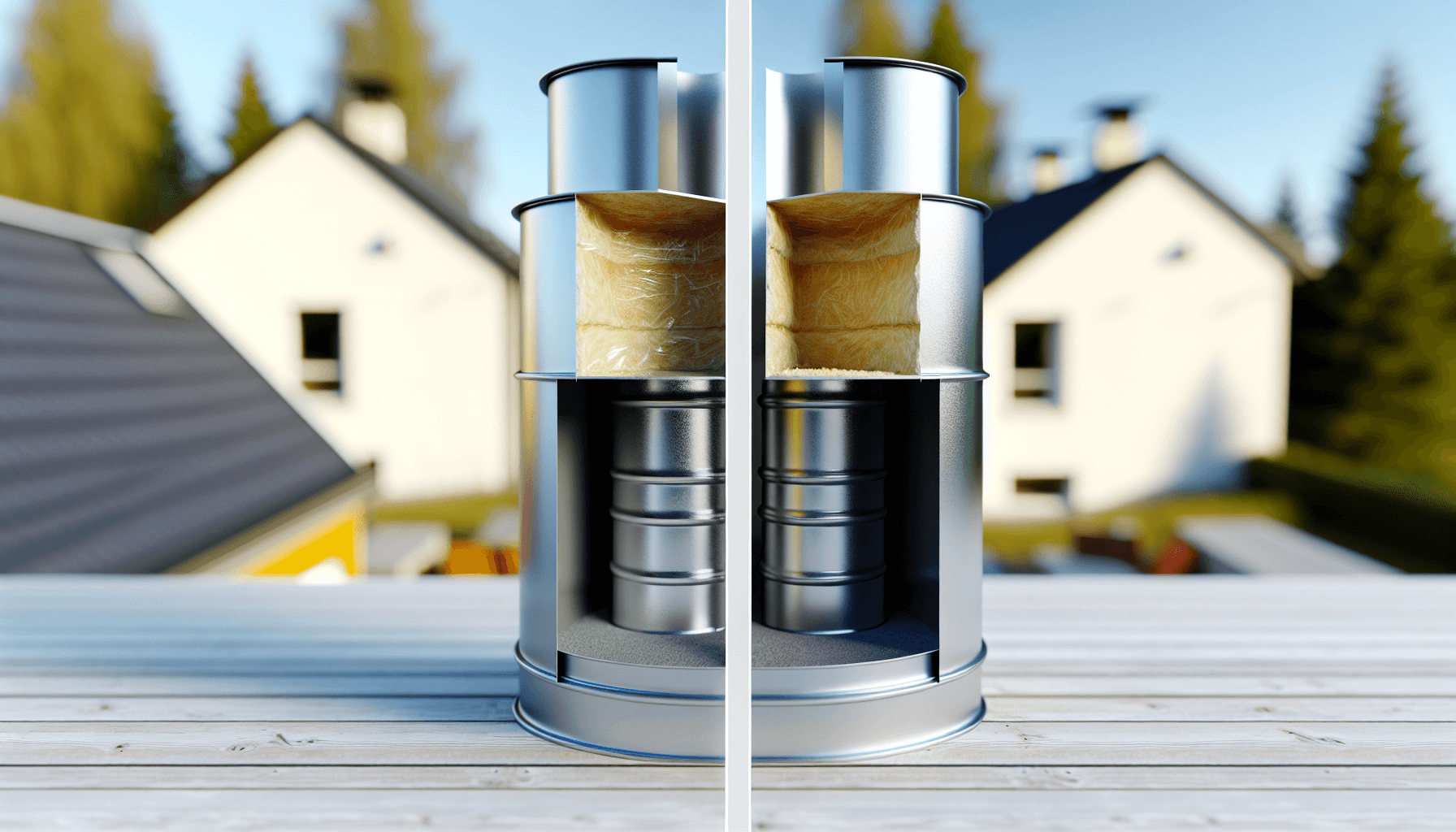 Sammenligning af forskellige stålskorsten typer