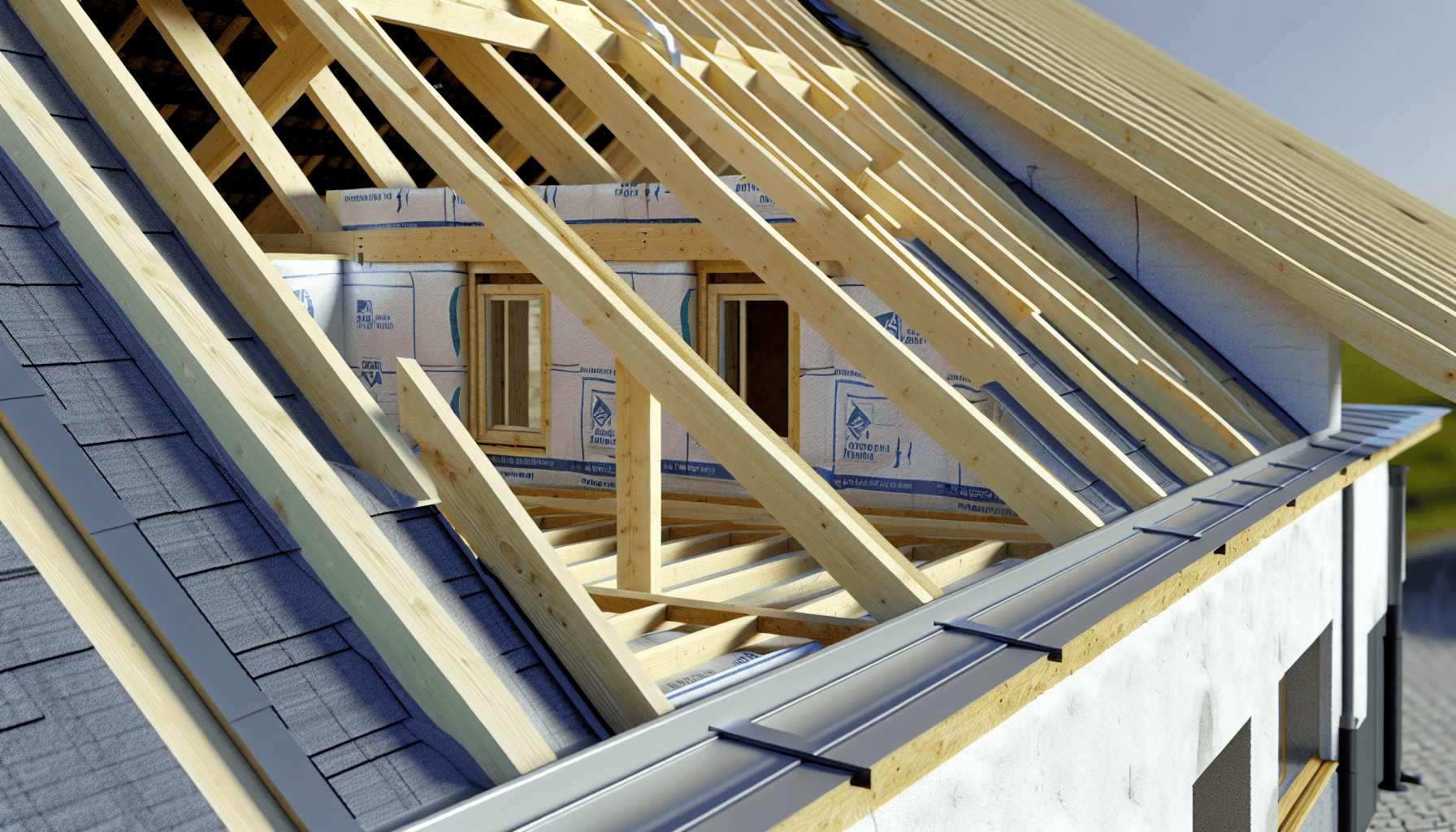 Undertag og spærkonstruktion på dansk villa