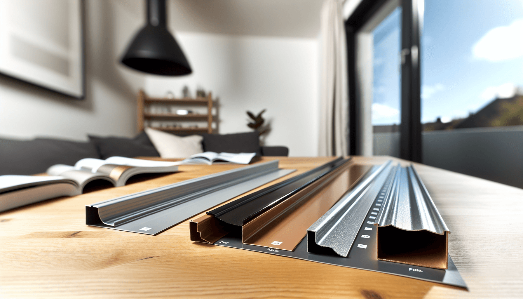 Sammenligning af forskellige tagrende materialer på træbord