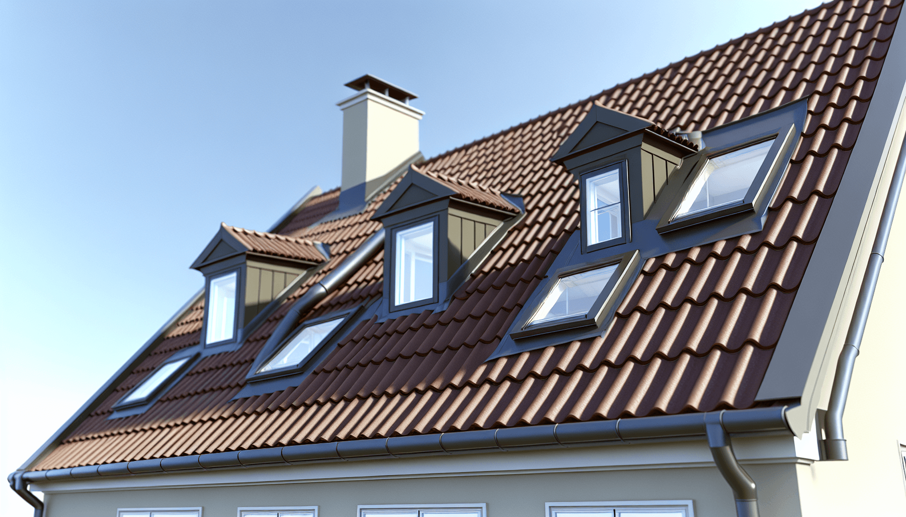 Komplekst tag med mange kviste og tagrender