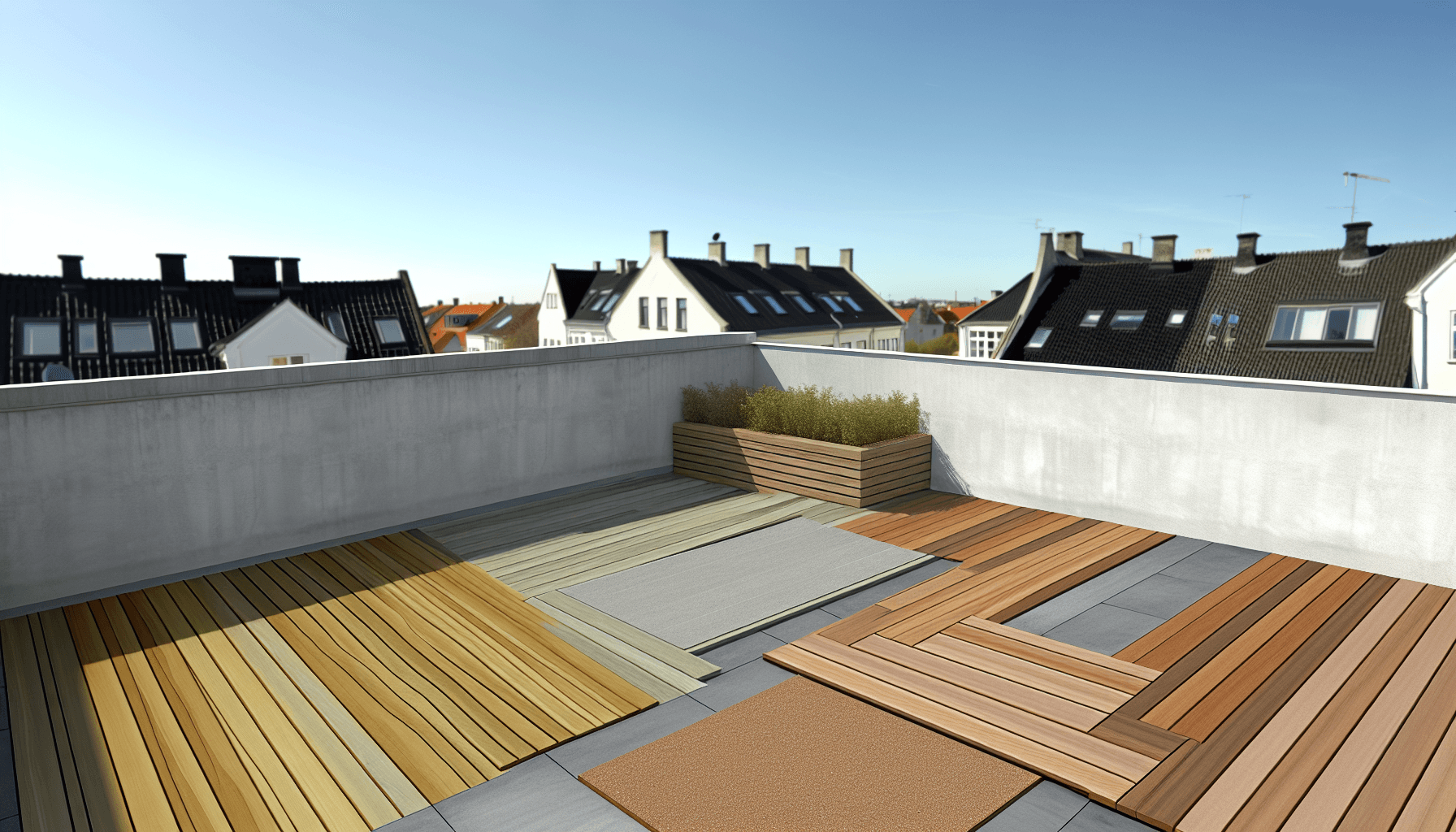 Sammenligning af forskellige tagterrasse designs