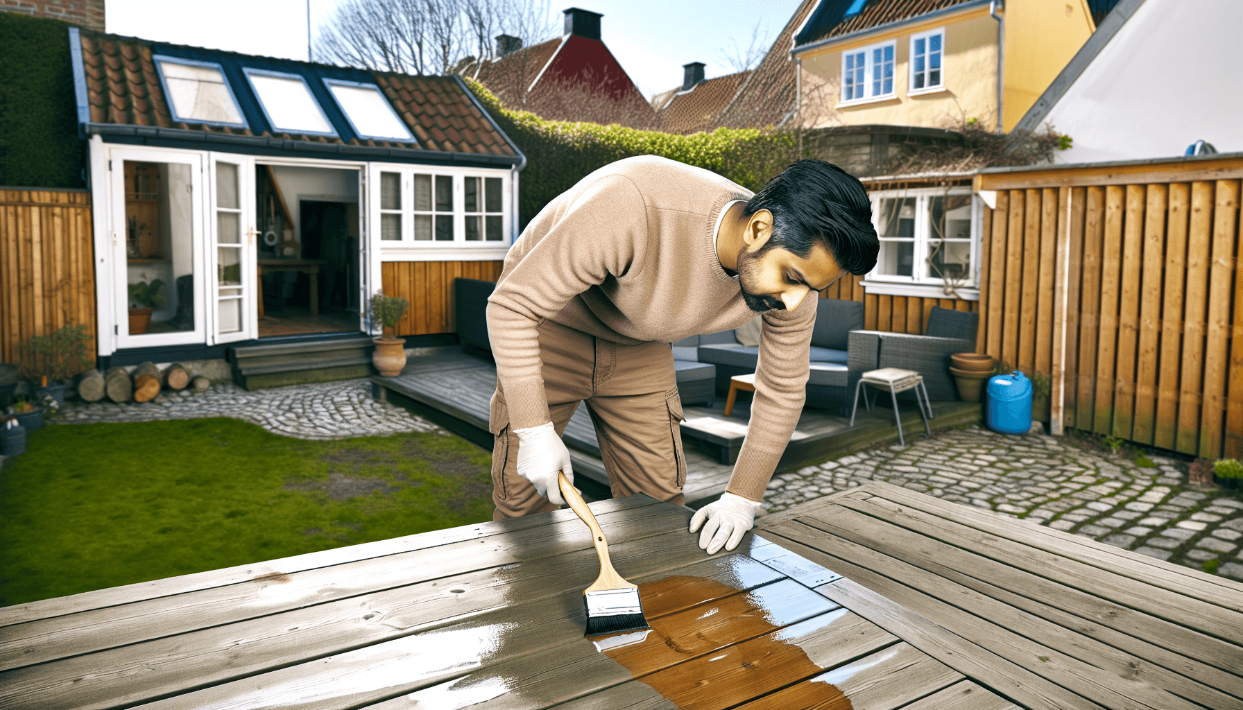 Vedligehold af træterrasse med oliering