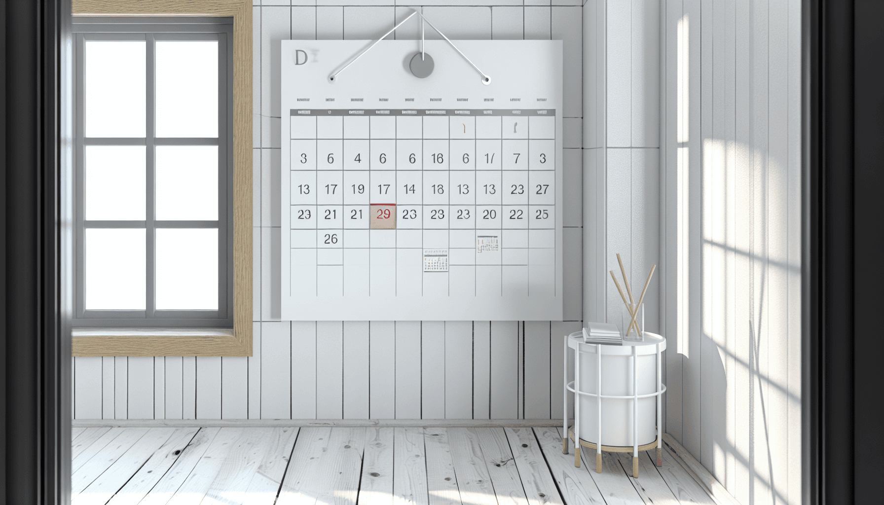 Kalender med markerede datoer for tilstandsrapport